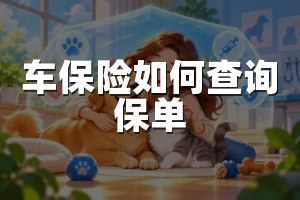 车保险如何查询保单