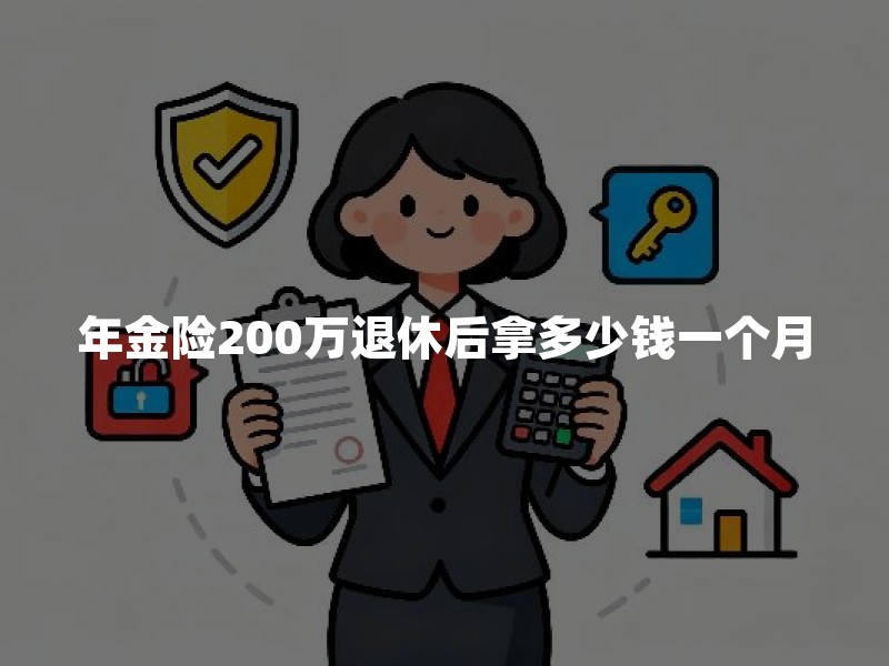 年金险200万退休后拿多少钱一个月？2026年年金险领取金额测算详解