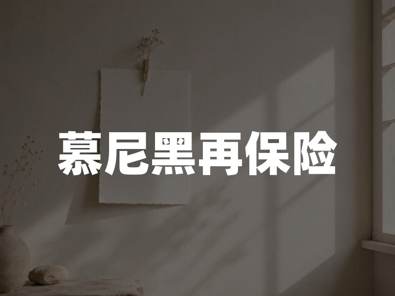 慕尼黑再保险：全球再保险巨头的业务版图与中国市场布局