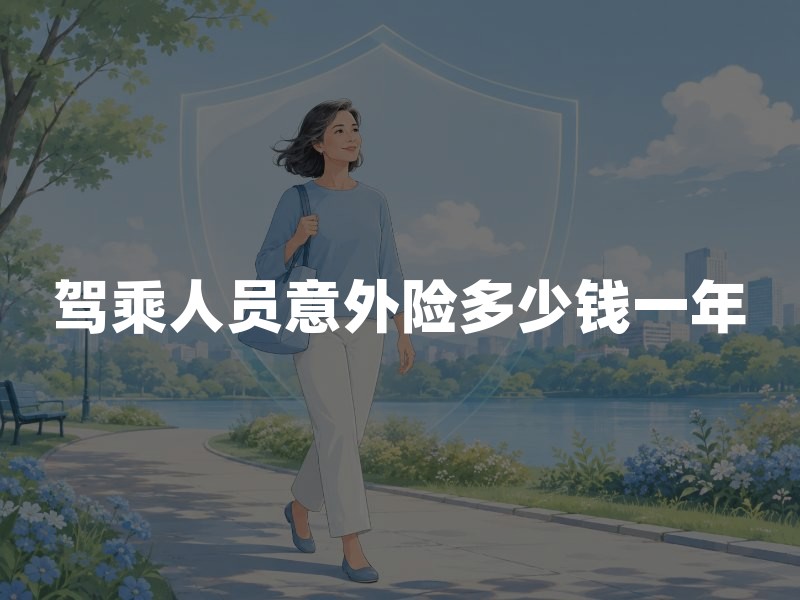 驾乘人员意外险多少钱一年？2026年驾乘险保费价格及每座保障对比