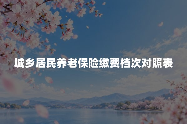 城乡居民养老保险缴费档次对照表：2026年各地缴费标准解读